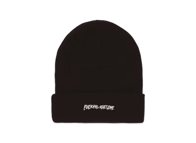 Fucking Awesome Metal Stamp Logo Cuff Beanie "Black"