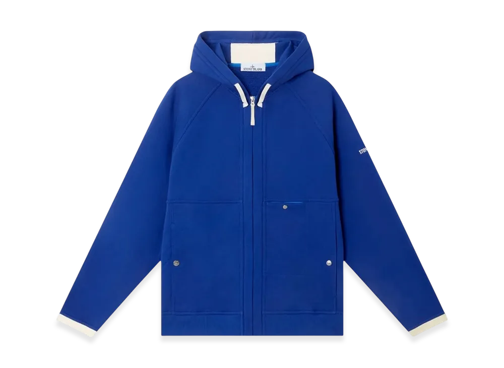 Stone Island Oversized Fit Full Zip Sweatshirt "Blue"