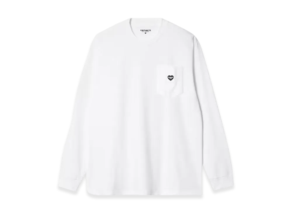 Carhartt WIP Long Sleeve Pocket Heart T-Shirt "White/Black"