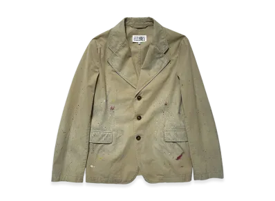 MM6 Maison Margiela Paint Tailored Jacket "Light Khaki"