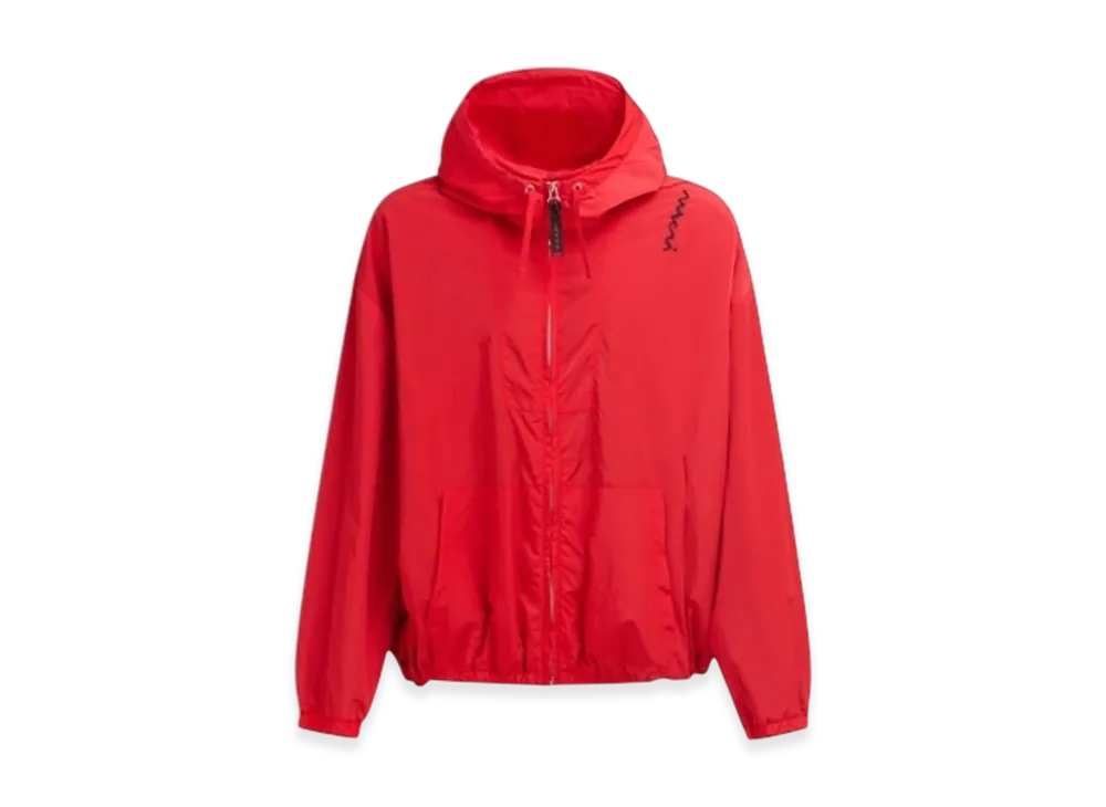 MARNI Crinkled Nylon Hooded Jacket "Red"