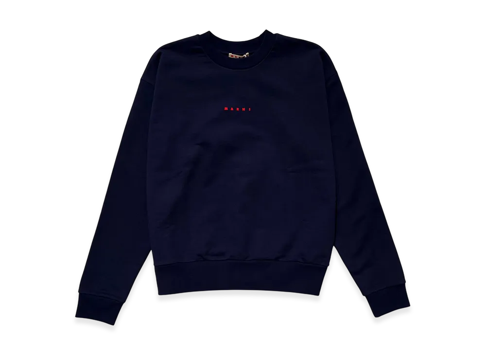 MARNI Mini Logo Organic Cotton Sweatshirt "Navy"