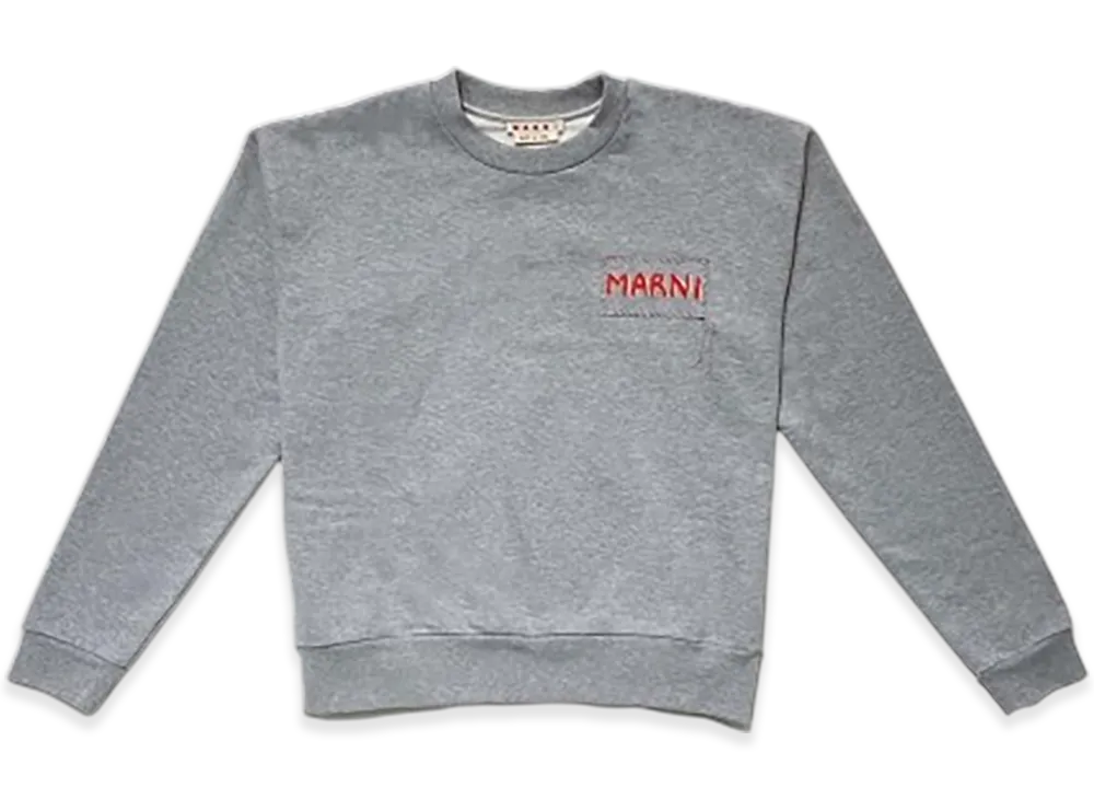 MARNI Loopback Cotton Jersey Merange Sweatshirt "Gray"