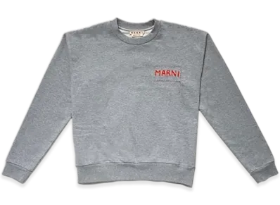 MARNI Loopback Cotton Jersey Merange Sweatshirt "Gray"