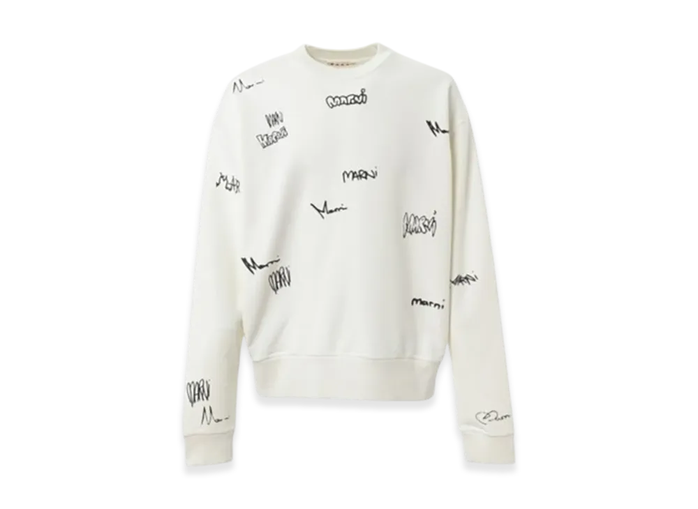 MARNI Crewneck Sweat Shirt "White"