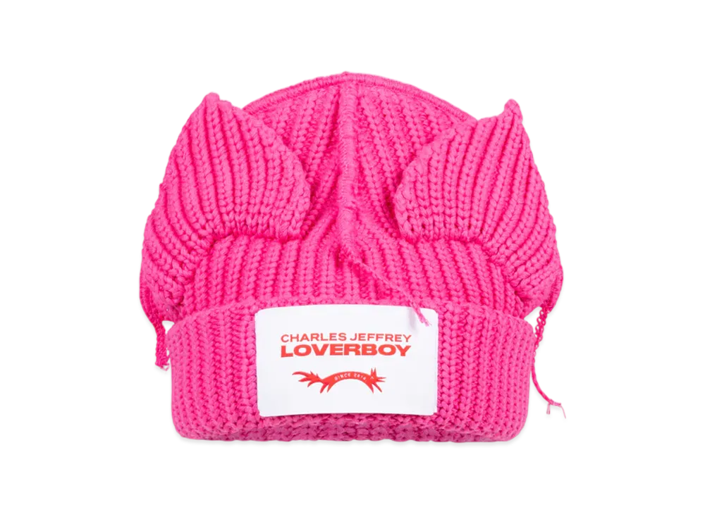 Charles Jeffrey Loverboy Alpaca Chunky Ears Beanie "Pink"