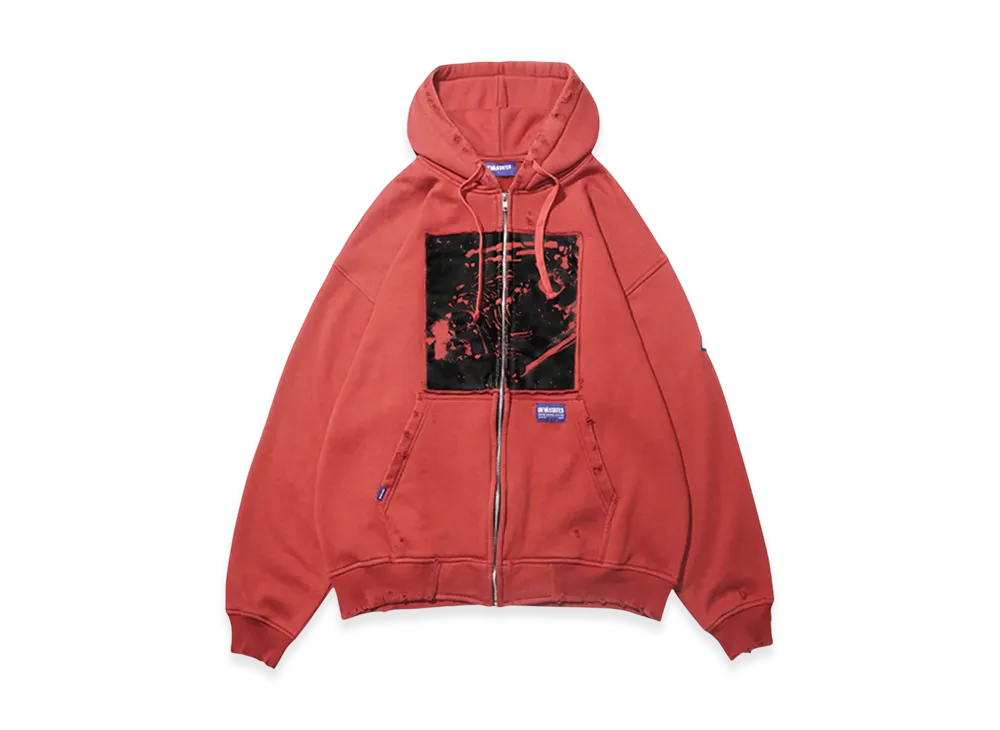 Deva States Zip Up Hoodie "Red"