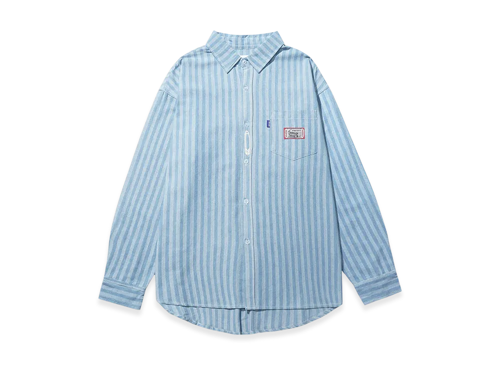 Deva States Striped Denim Workshirt "Blue"
