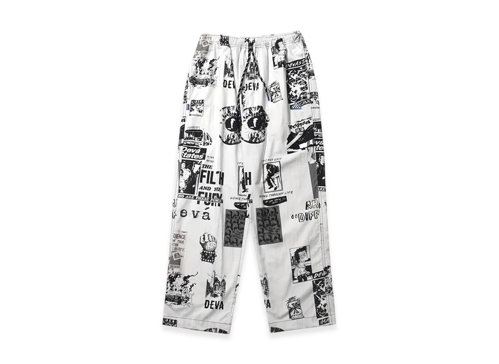 Deva States Printed Easy Pants "White/Black"