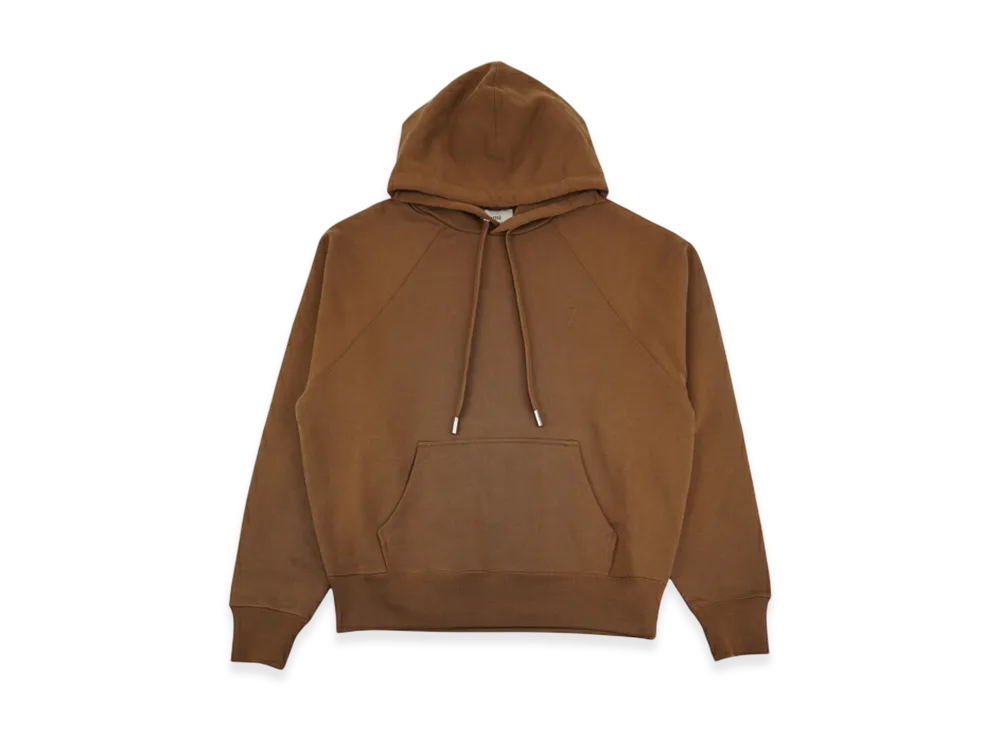 AMI PARIS De Coeur Embossed Logo Hoodie "Brown"