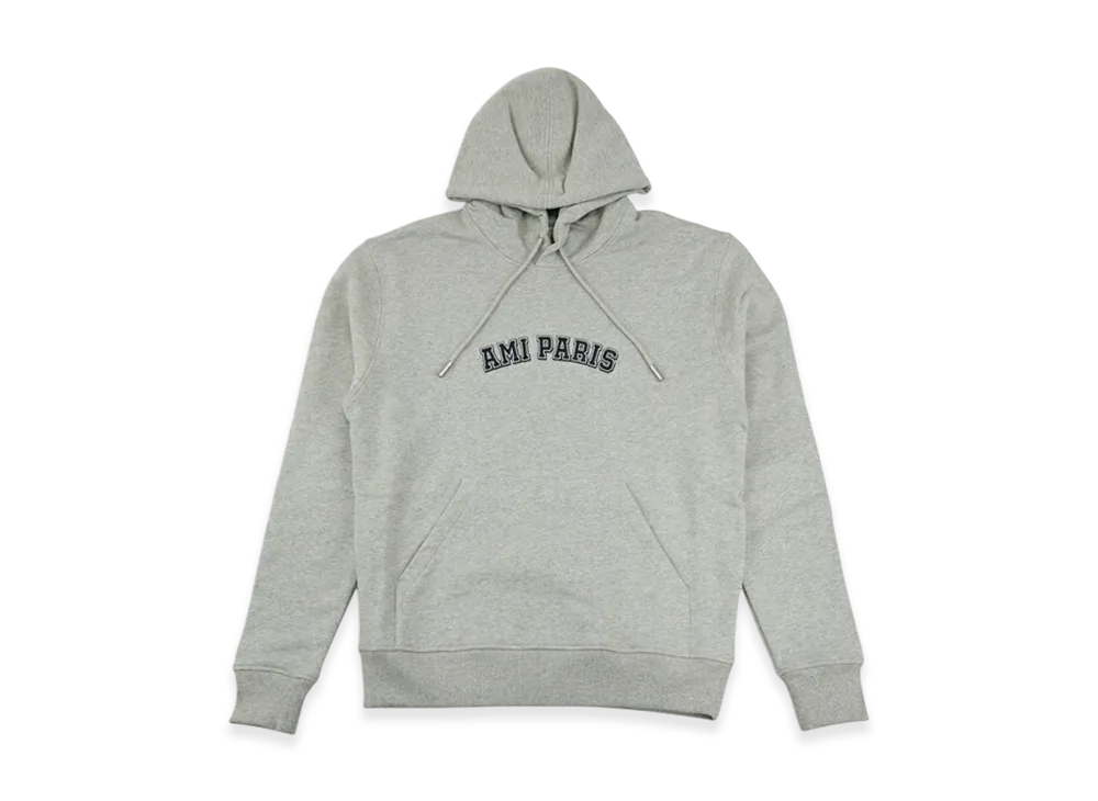 AMI PARIS De Coeur Logo Print Hoodie "Gray"