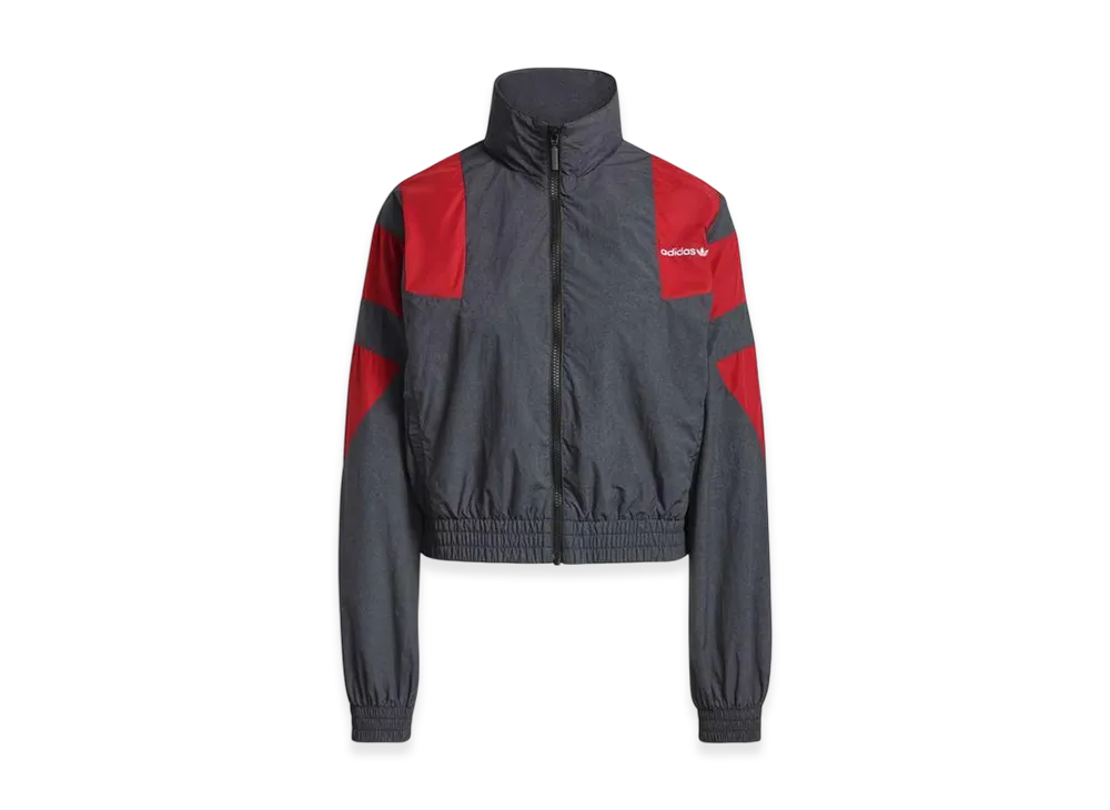 adidas Women's Blocked Washed Zipped Tracktop "Black/Red"