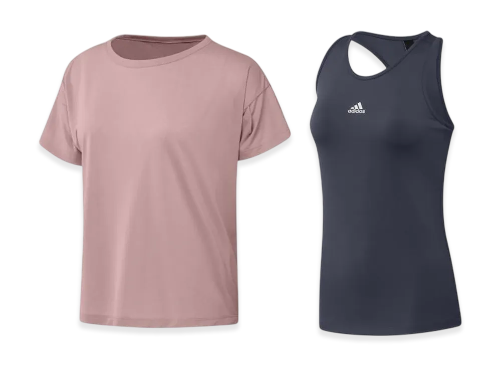 adidas Women's Loose Fit 2-in-1 Short Sleeve T-Shirt "Pink"