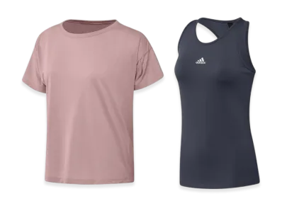 adidas Women's Loose Fit 2-in-1 Short Sleeve T-Shirt "Pink"