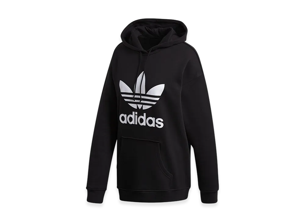 adidas Women's Adicolor Trefoil Hoodie "Black/White"