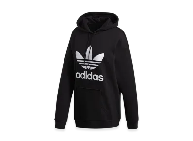 adidas Women's Adicolor Trefoil Hoodie "Black/White"