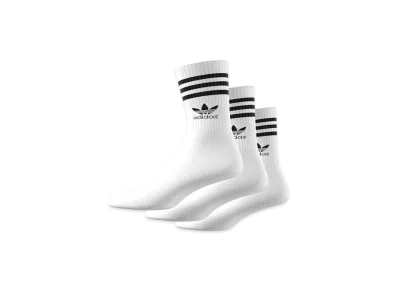 adidas Mid-Cut Crew Socks 3P "White/Black"