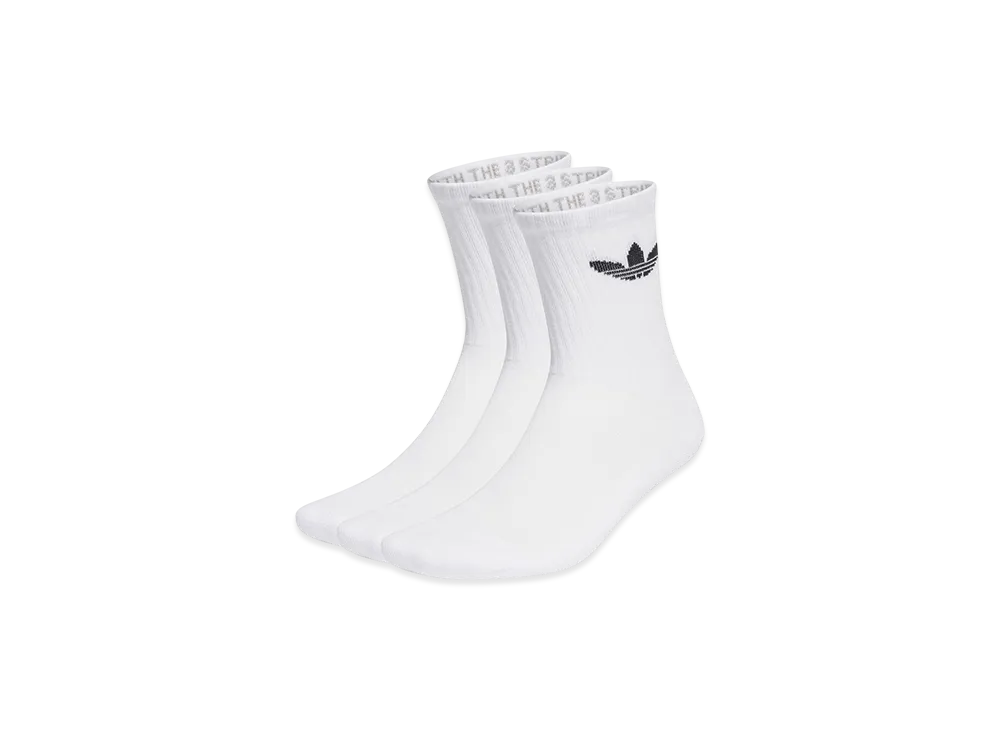 adidas Trefoil Cushion Crew Socks 3P "White"