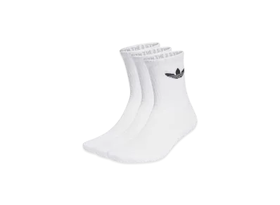 adidas Trefoil Cushion Crew Socks 3P "White"