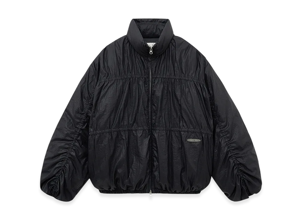 Matin Kim High Neck Shirring Down Jumper "Black"