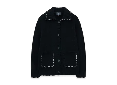 Matin Kim Women's Handmade Collar Knit Cardigan "Black"