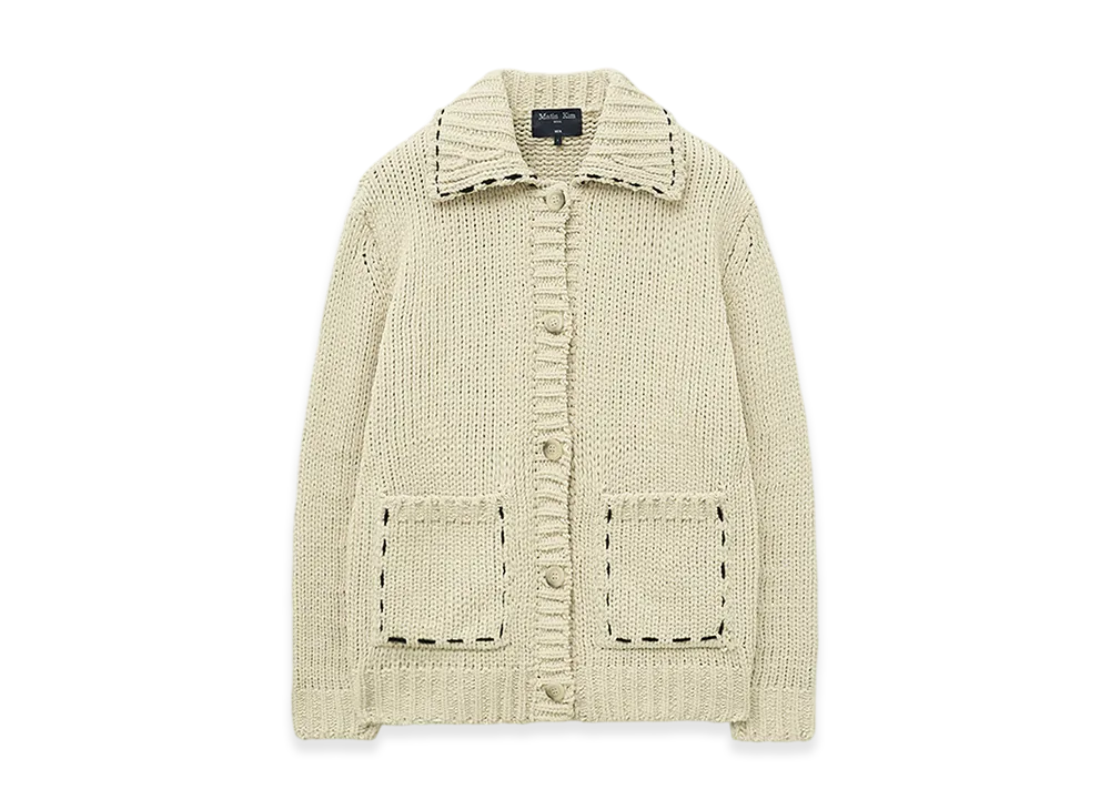 Matin Kim Men's Handmade Collar Knit Cardigan For Men "Butter"