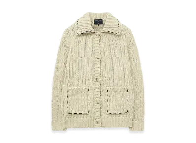 Matin Kim Men's Handmade Collar Knit Cardigan For Men "Butter"