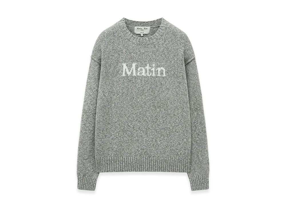 Matin Kim Matin Mixed Yarn Knit Pullover "Grey"