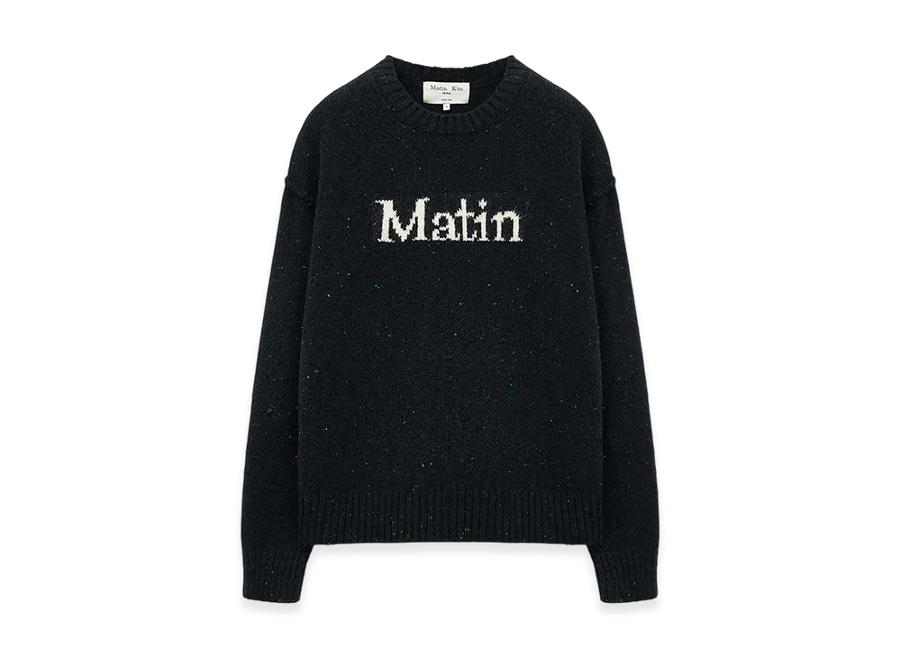 Matin Kim Matin Mixed Yarn Knit Pullover "Dark Navy"