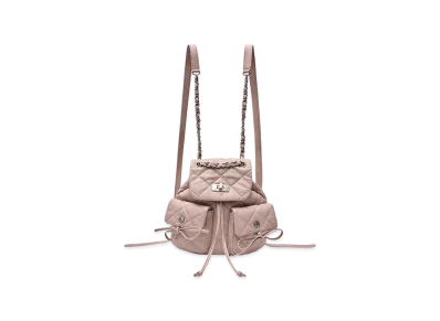 Matin Kim Double Pocket Quilting Mini Backpack "Pink"