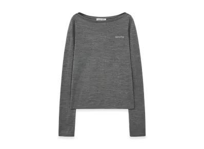 Matin Kim Essential Boat Neck Knit Top "Grey"