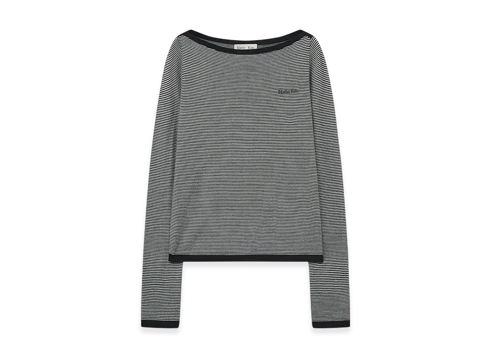 Matin Kim Essential Boat Neck Knit Top "Black"