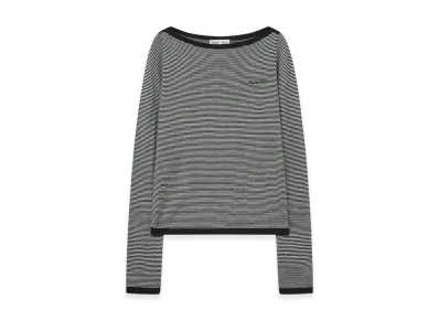 Matin Kim Essential Boat Neck Knit Top "Black"