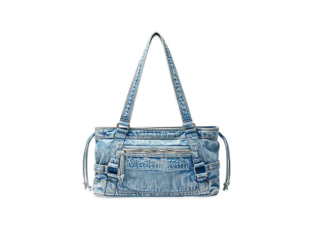 Matin Kim Matin Washed Denim Square Bag "Light Blue"