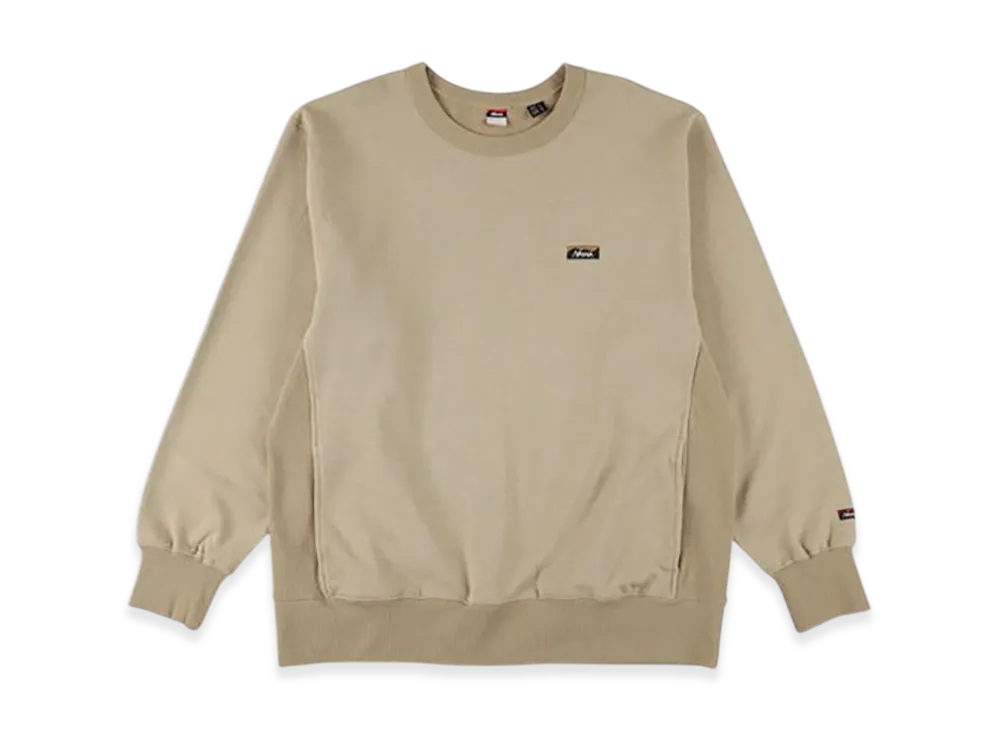NANGA Eco Hybrid Mini Box Logo Embroidery Sweatshirt "Beige"