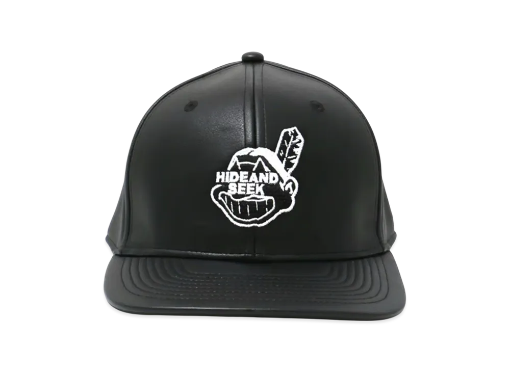 Hide and Seek Indian Baseball Cap (Pu Leather) "Black"