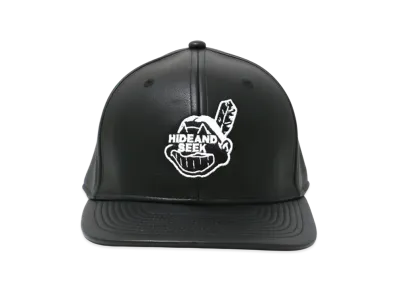 Hide and Seek Indian Baseball Cap (Pu Leather) "Black"