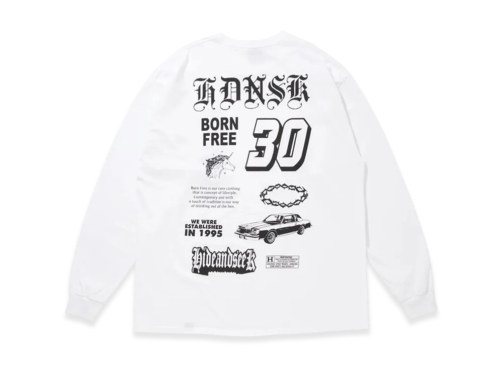 Hide and Seek 30 L/S Tee "White"