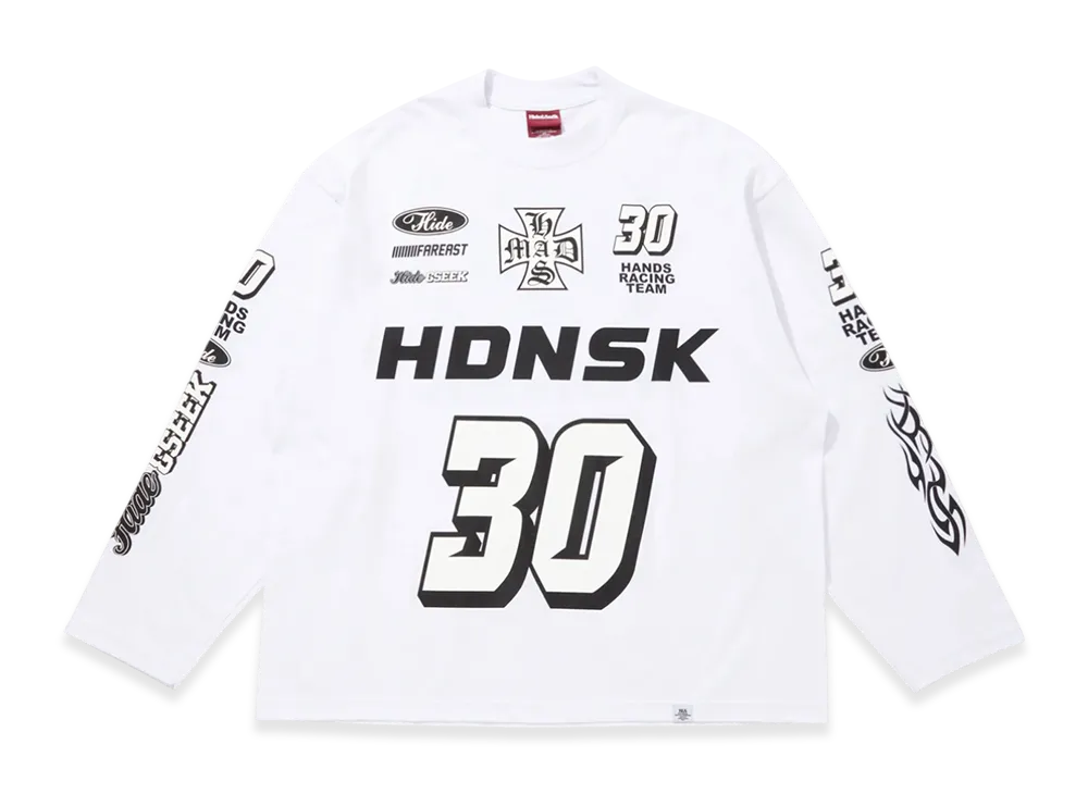 Hide and Seek Racing L/S Tee (Loose Fit) "White"
