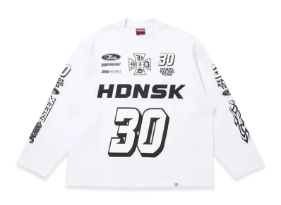 Hide and Seek Racing L/S Tee (Loose Fit) "White"