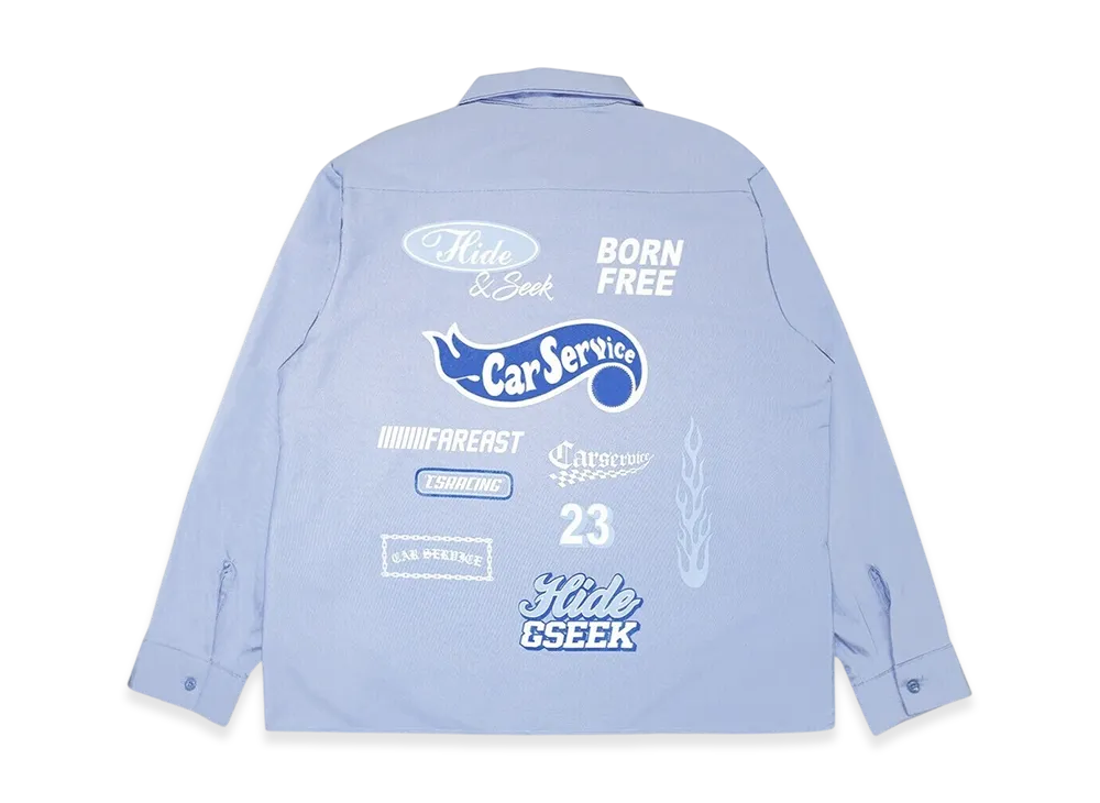 Hide and Seek x Carservice Work L/S Shirt "Sax"