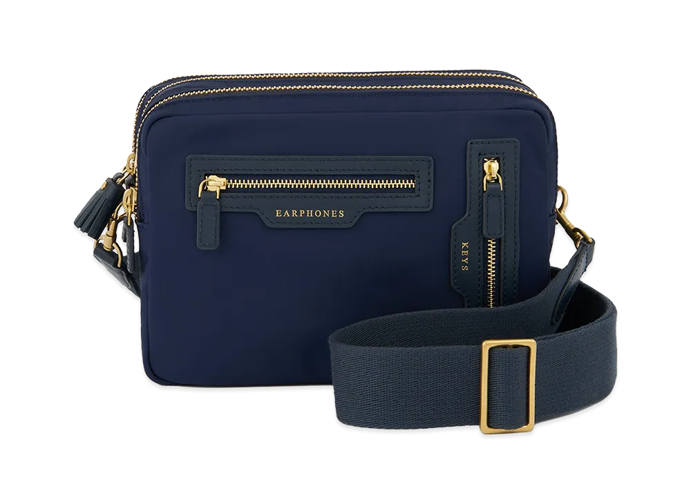 Anya Hindmarch Labelled Crossbody Trio "Navy"