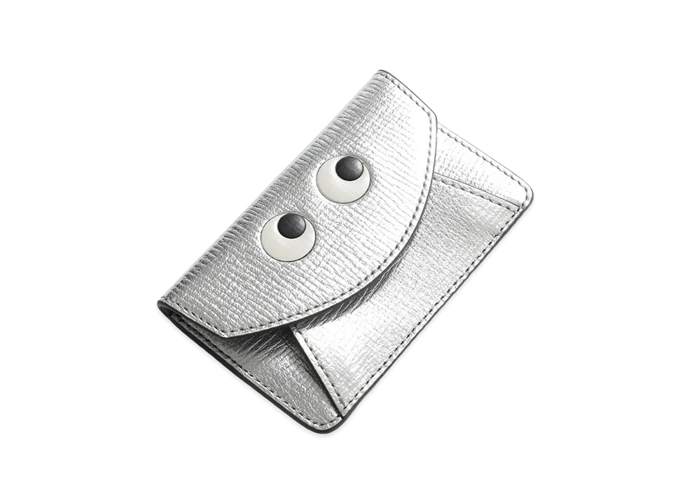 Anya Hindmarch Envelope Card Case Magnetic Eyes "Silver"