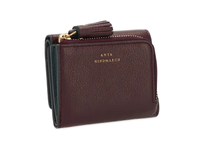 Anya Hindmarch Mini Trifold Zip Peeping Eyes "Burbundy"