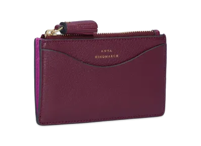 Anya Hindmarch Peeping Eyes Zipped Card Case "Bordeaux"