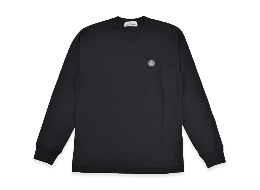 Stone Island Garment Dyed Long Sleeve T-Shirt "Black"