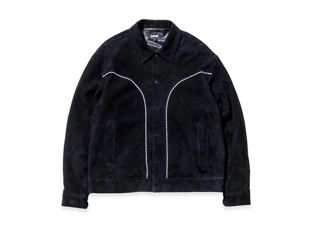 Schott Western Suede Leather Jacket "Black"