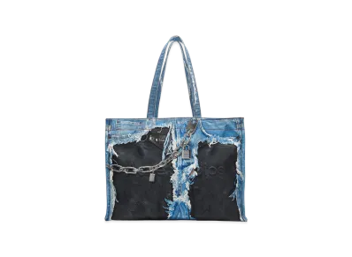 Acne Studios Trompe L'oeil Print Tote "Mid Blue"