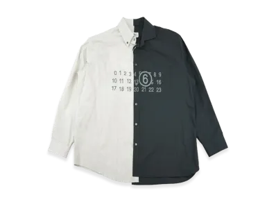 MM6 Maison Margiela Numeric Asimmetric Shirt "Black/White"