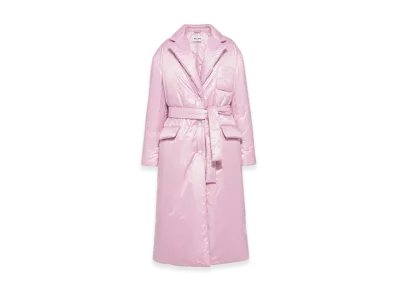 MIU MIU Women's Belted Nylon Down Coat "Alabaster Pink"